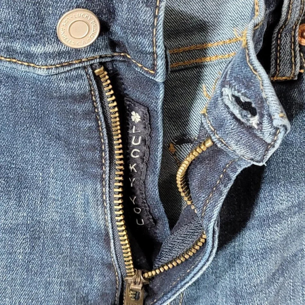 Lucky Brand Mens 221 Straight Jeans Dark Wash Blue Denim Casual Classic 38/30 - Picture 3 of 9